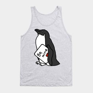 Cute Penguin says Be Mine on Valentines Day Tank Top